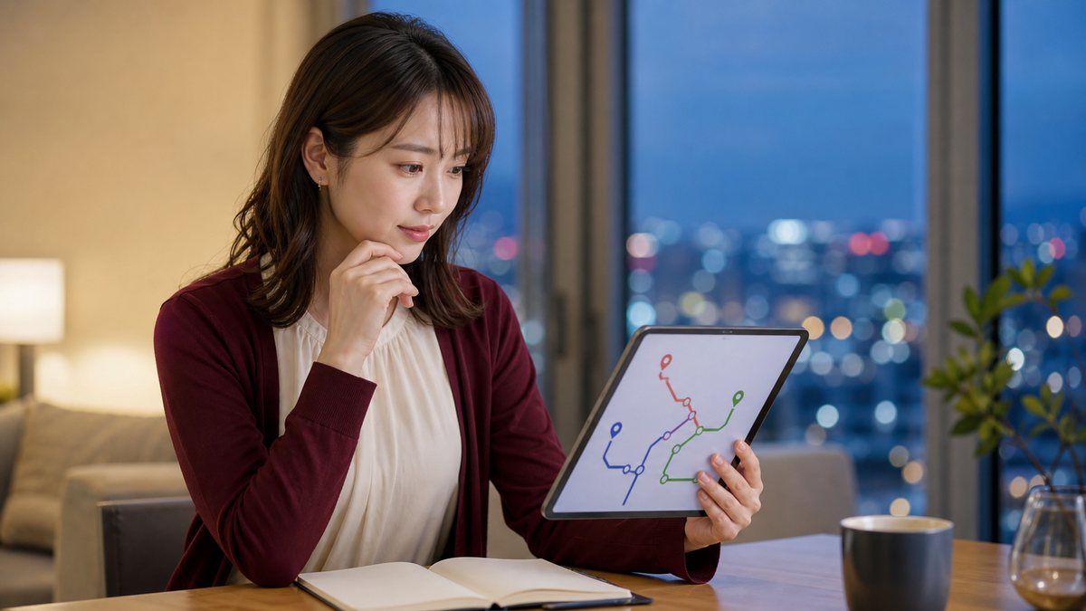 千葉県内の複数エリアから夜職求人を比較するイメージ