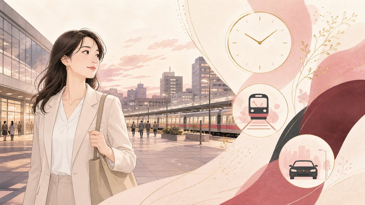 千葉駅周辺でキャバクラ求人の条件を確認する女性のイメージ