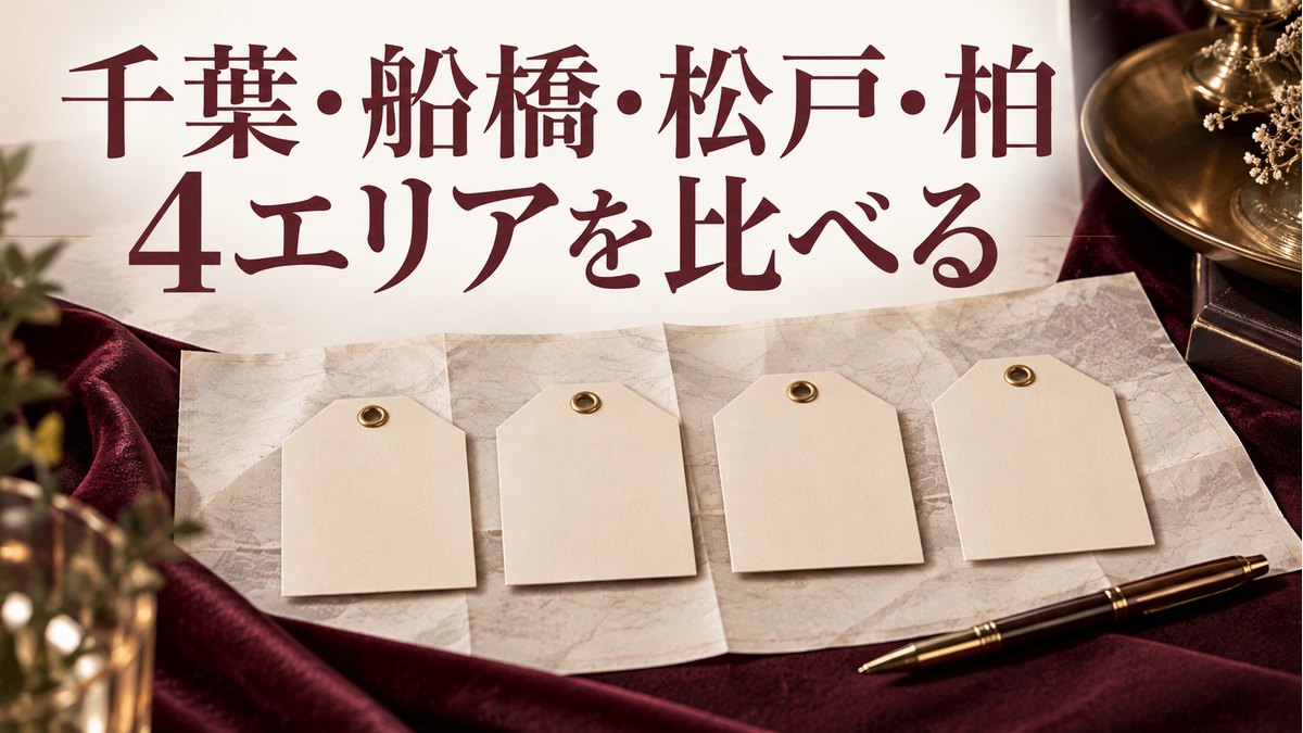 千葉・船橋・松戸・柏。4エリアを比べるの記事サムネイル。人物・実店舗を写したものではない生成イメージ。