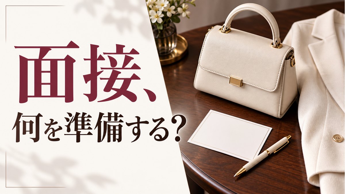 面接、何を準備する？の記事サムネイル。人物・実店舗を写したものではない生成イメージ。