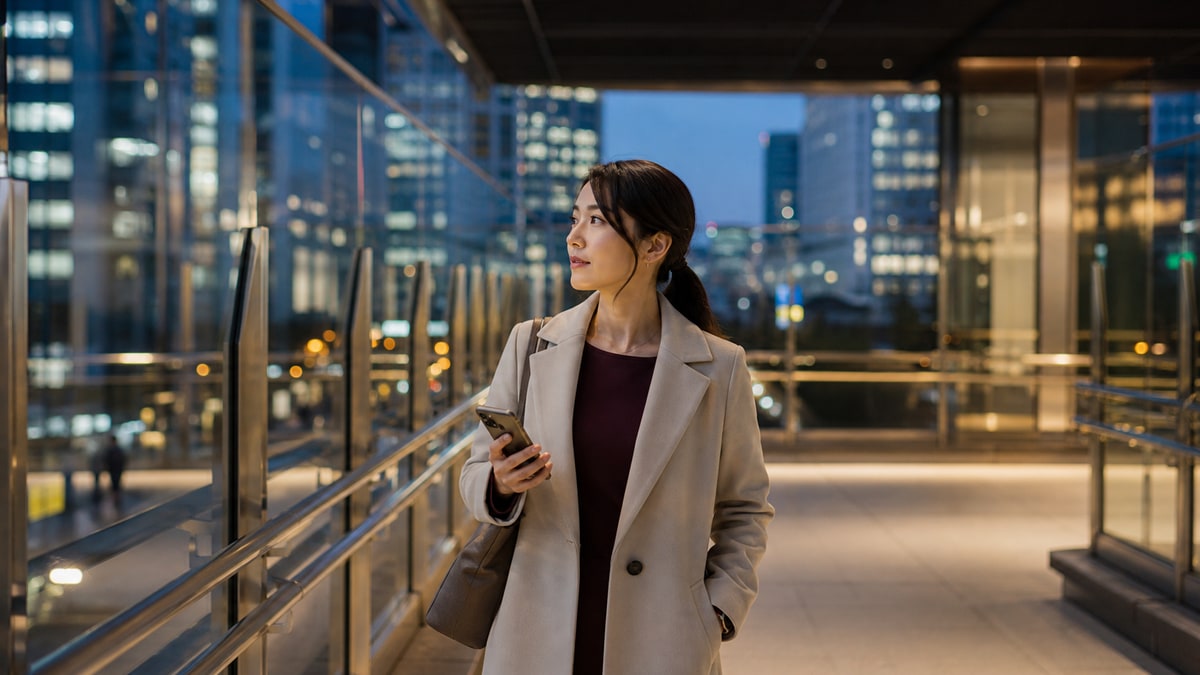 西船橋のキャバクラ求人と複数路線の通勤条件を比較する成人女性のイメージ